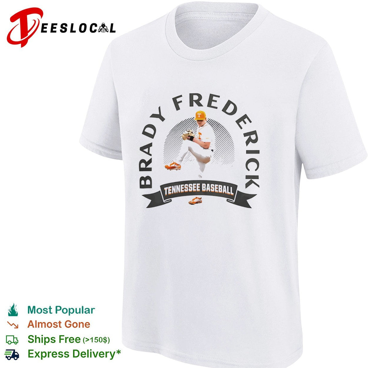 Brady Frederick Tennessee Volunteers Baseball shirt Unisex