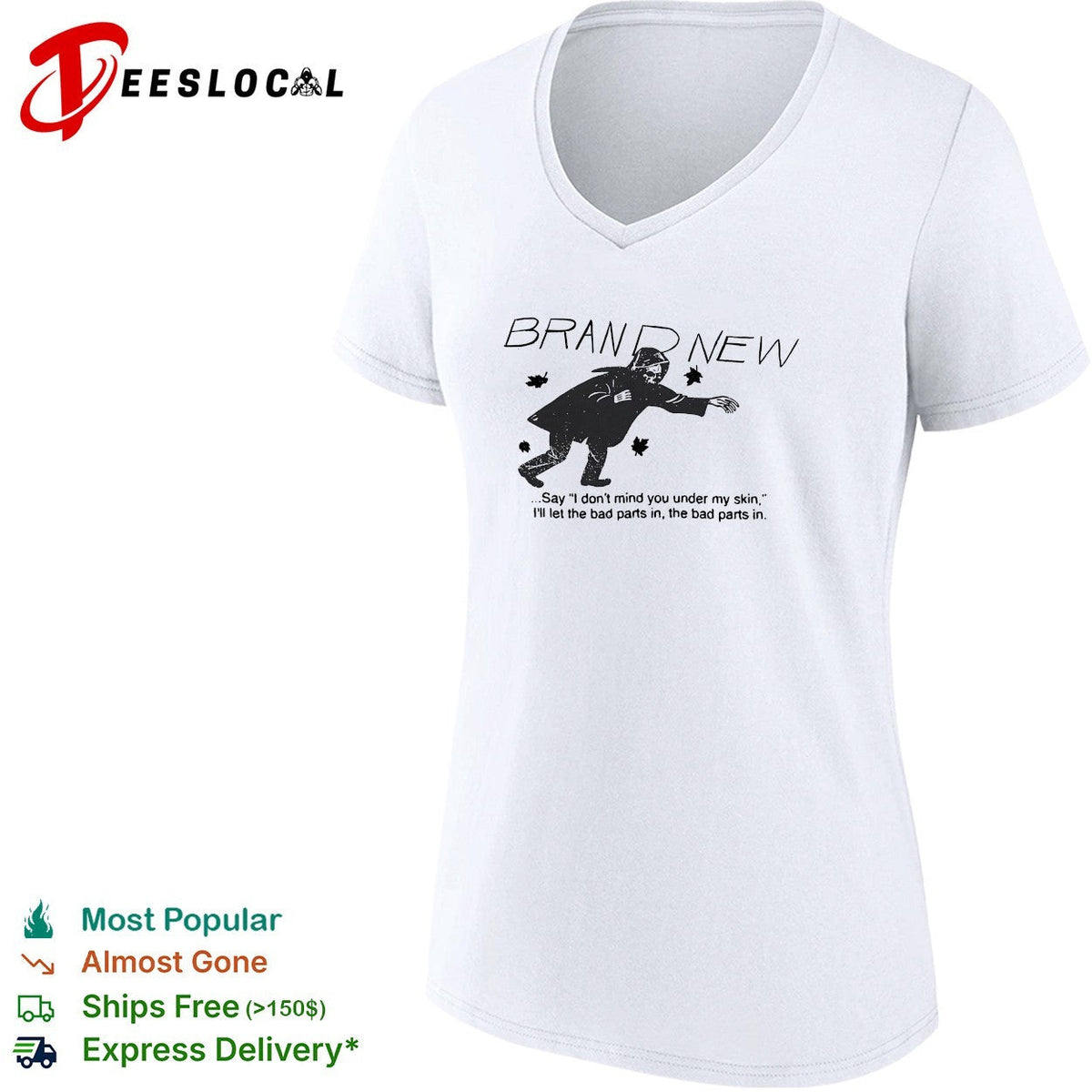 Brand New say I don’t mind you under my skin lyric typography shirt Unisex
