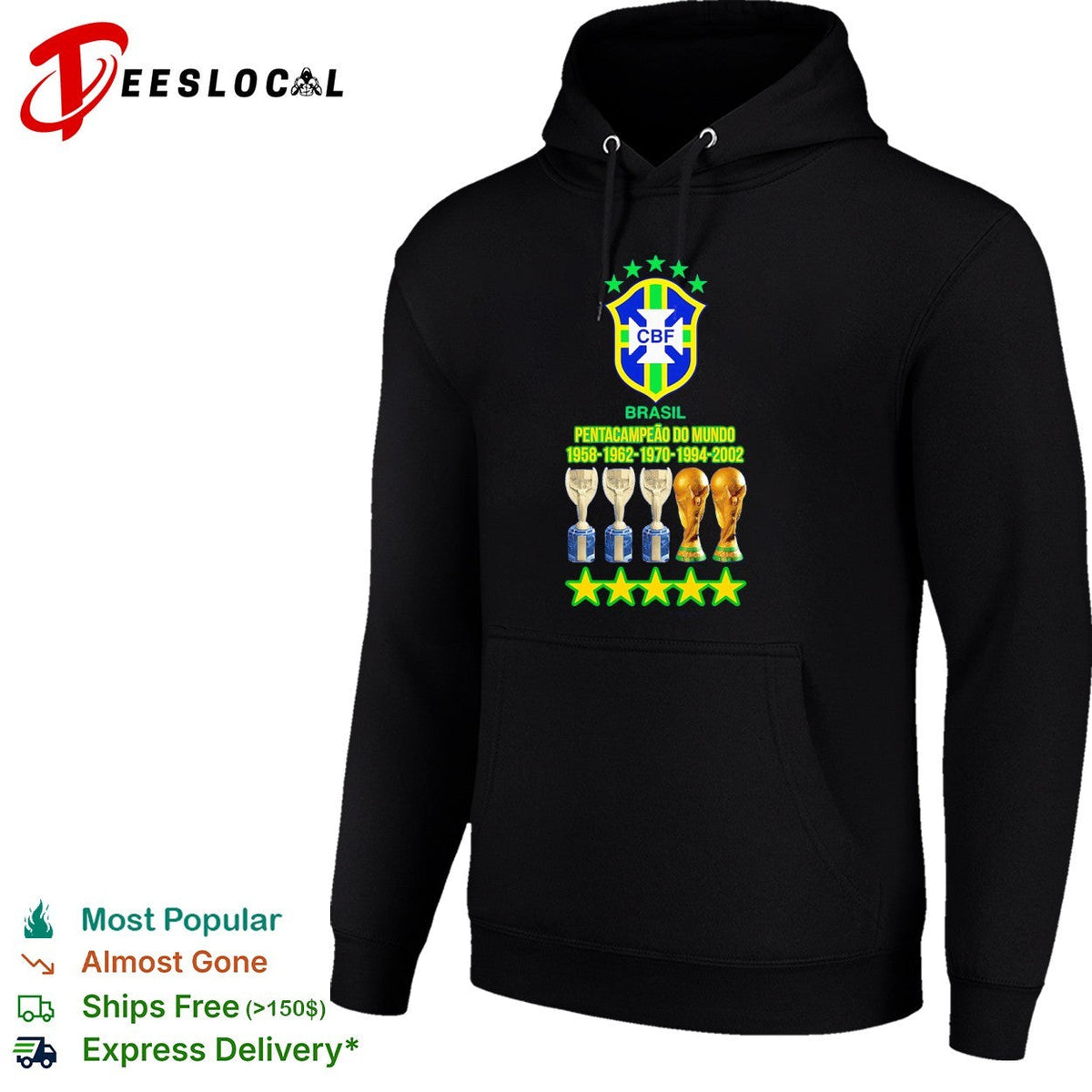 Brasil Pentacampeao do Mundo 1958 1962 1970 1994 2002 CBF World Cup team Brazil shirt Unisex