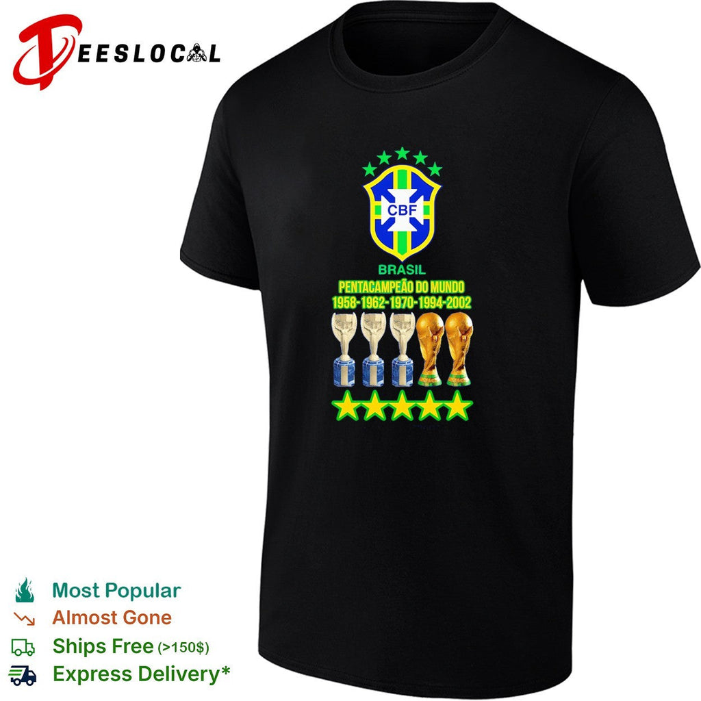 Brasil Pentacampeao do Mundo 1958 1962 1970 1994 2002 CBF World Cup team Brazil shirt Unisex