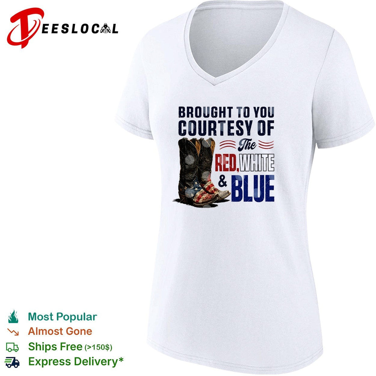 Brought to you courtesy of the Red White and Blue cowboy boots shirt Unisex