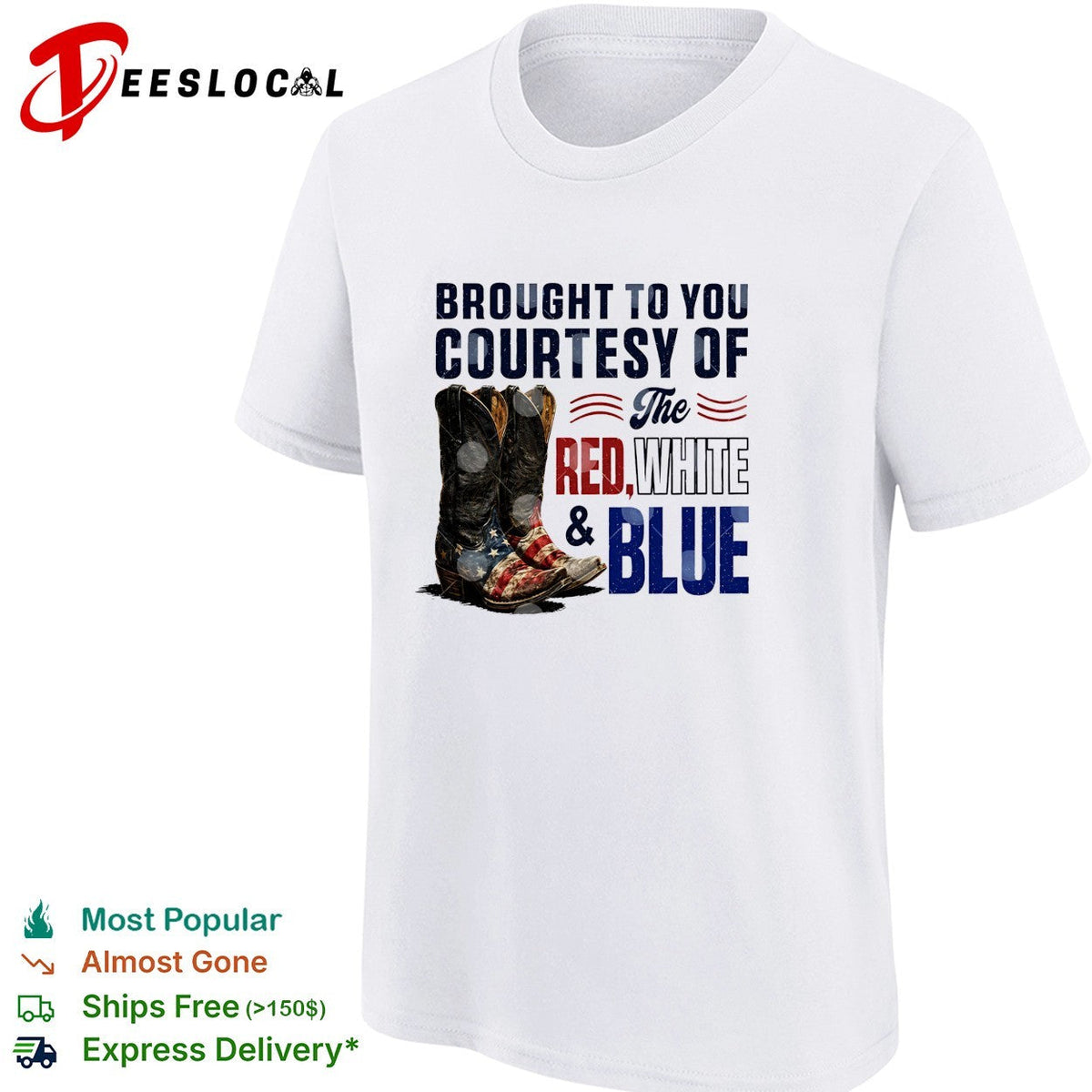 Brought to you courtesy of the Red White and Blue cowboy boots shirt Unisex