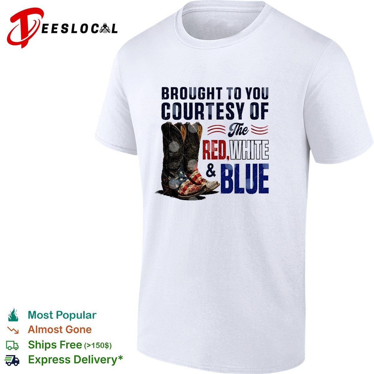 Brought to you courtesy of the Red White and Blue cowboy boots shirt Unisex