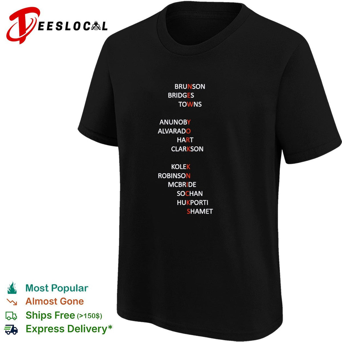 Brunson Bridges Towns Anunoby Alvarado Hart Clarkson Kole Robinson Mcbride Knicks shirt Unisex