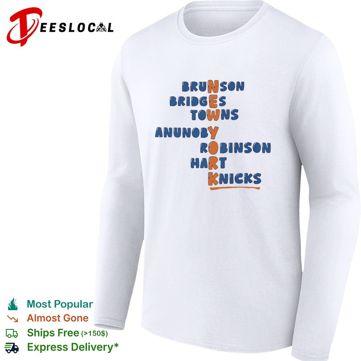Brunson Bridges Towns Anunoby Robinson Hart Knicks New York NBA Basketball shirt Unisex