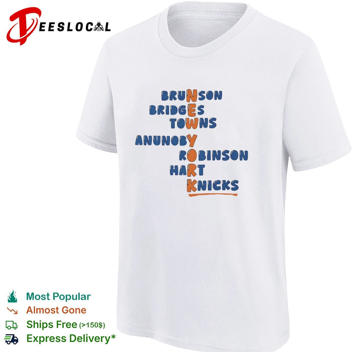 Brunson Bridges Towns Anunoby Robinson Hart Knicks New York NBA Basketball shirt Unisex