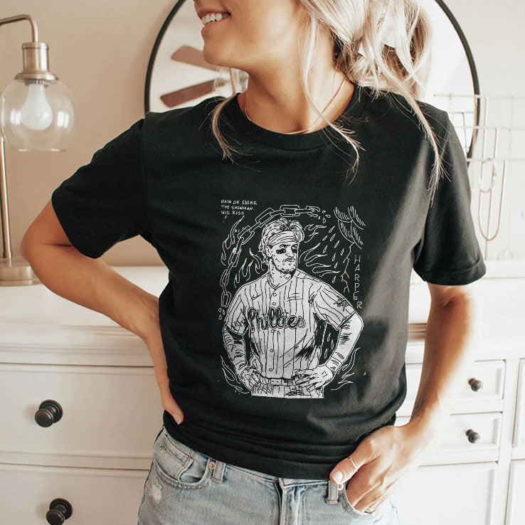 Bryce Harper Rain Or Shine The Showman Will Rise Shirt Unisex
