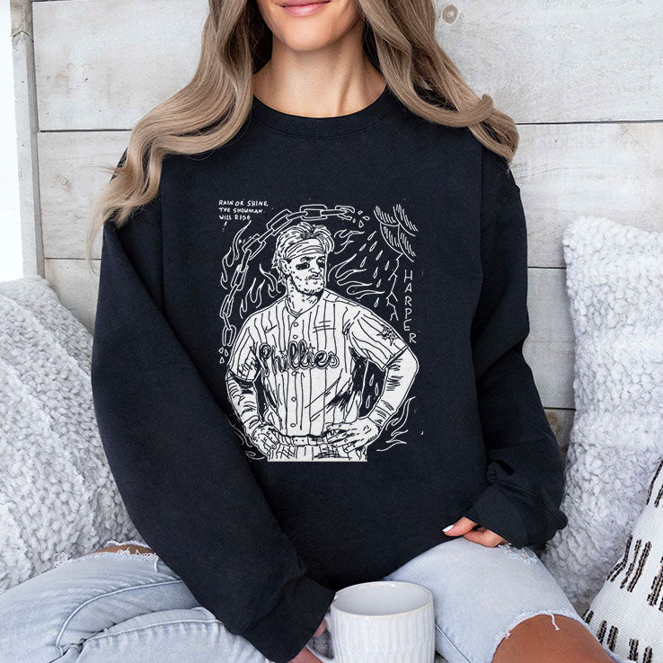 Bryce Harper Rain Or Shine The Showman Will Rise Shirt Unisex