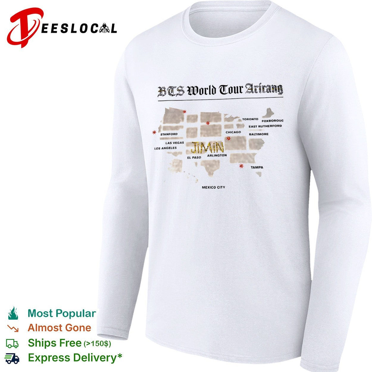 Bts World Tour Arirang Jimin Stanford Las Vegas Los Angeles El Paso Arlington shirt Unisex