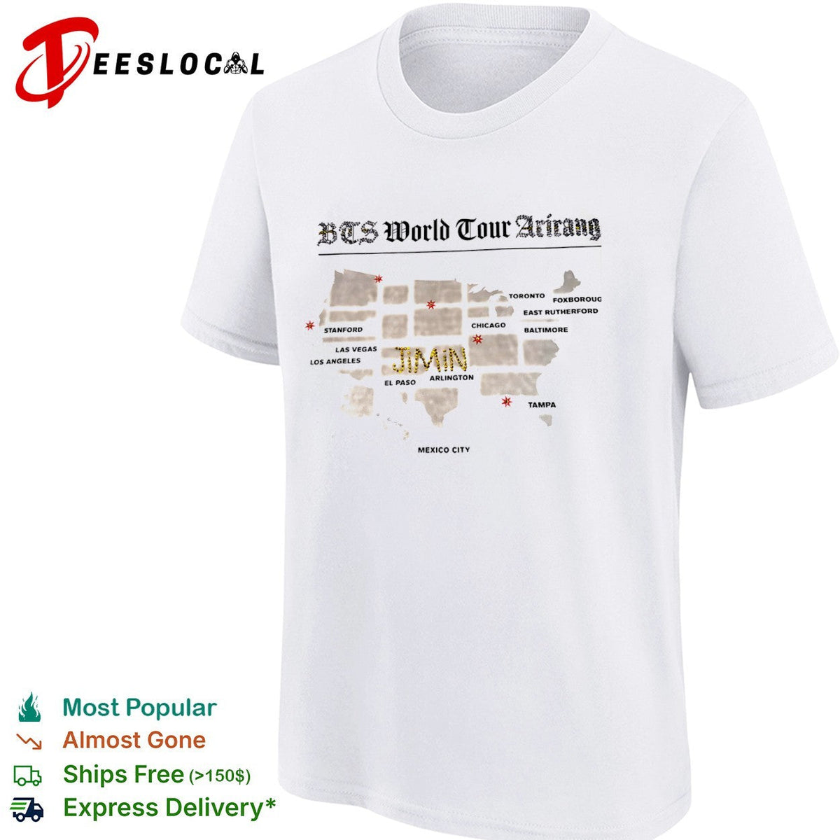 Bts World Tour Arirang Jimin Stanford Las Vegas Los Angeles El Paso Arlington shirt Unisex