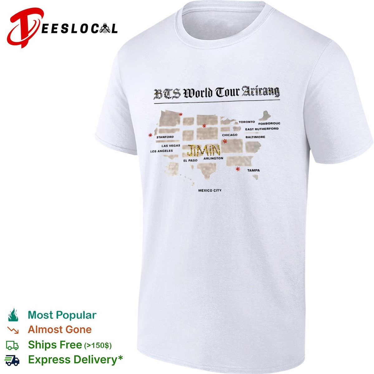Bts World Tour Arirang Jimin Stanford Las Vegas Los Angeles El Paso Arlington shirt Unisex