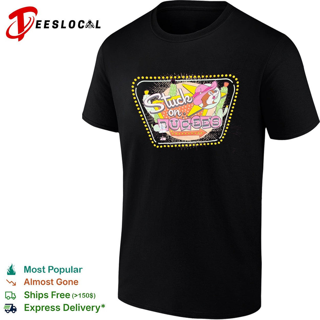Bucees Stuck on Buc-ees Texas Mascot Cowboy Hat Desert Cactus shirt Unisex