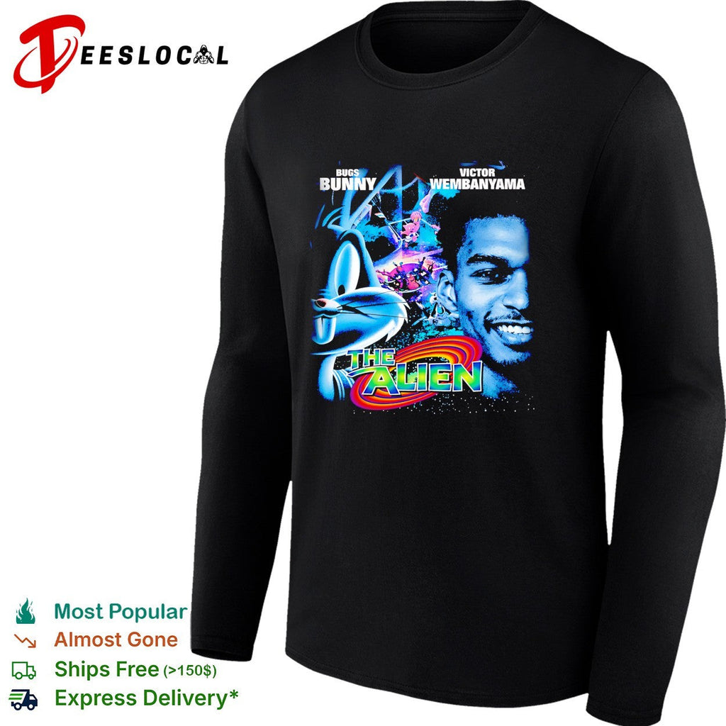 Bugs Bunny and Victor Wembanyama The Alien basketball duo art shirt Unisex