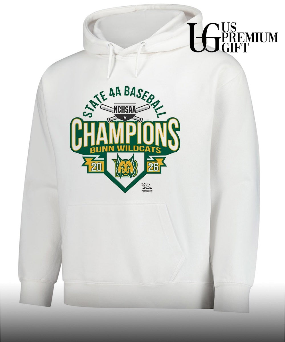 Bunn Wildcats NCHSAA 4A Baseball State Champions 2026 shirt Unisex