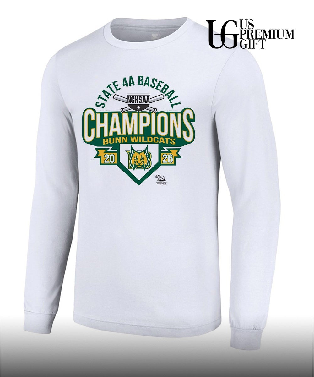 Bunn Wildcats NCHSAA 4A Baseball State Champions 2026 shirt Unisex