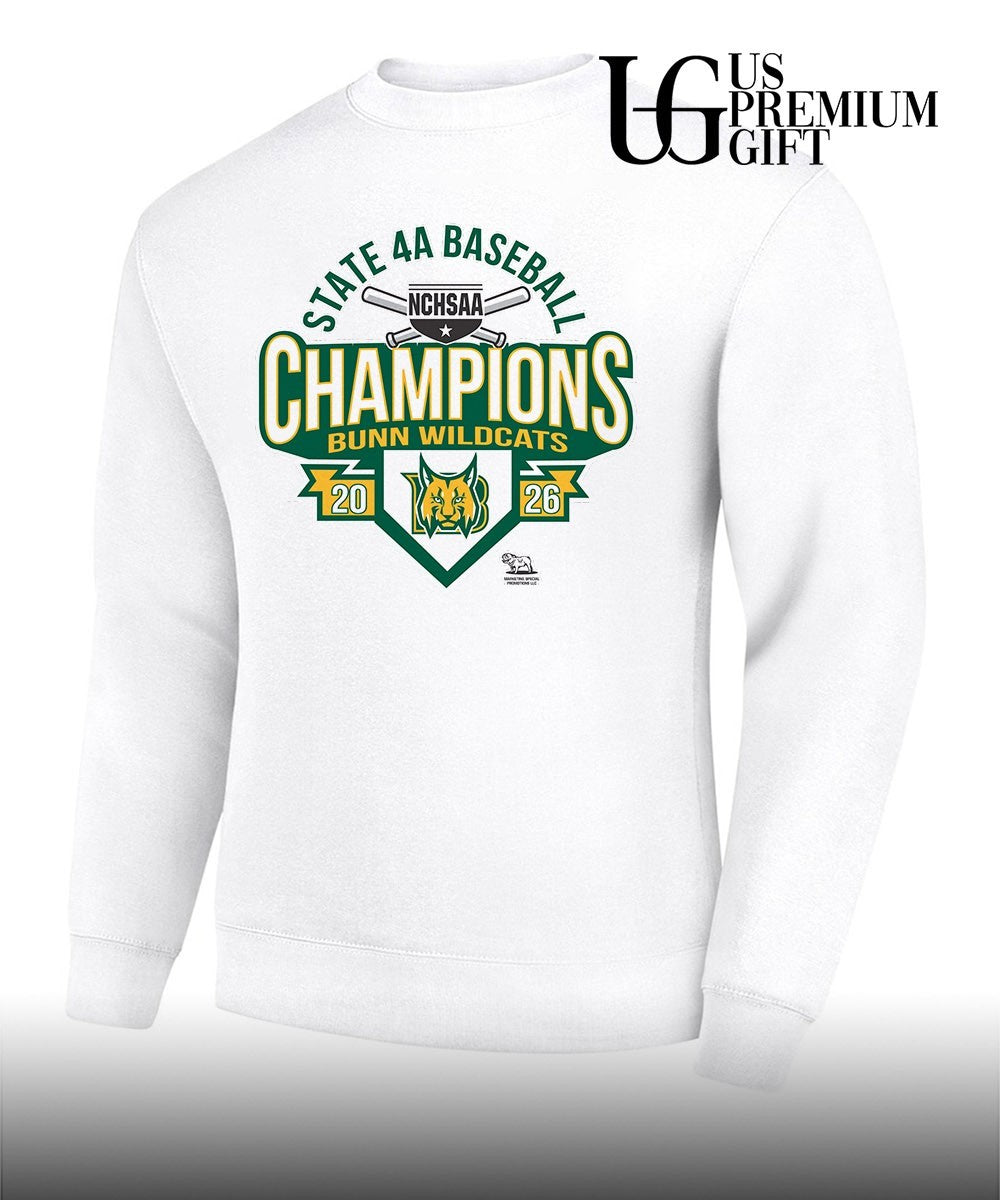 Bunn Wildcats NCHSAA 4A Baseball State Champions 2026 shirt Unisex