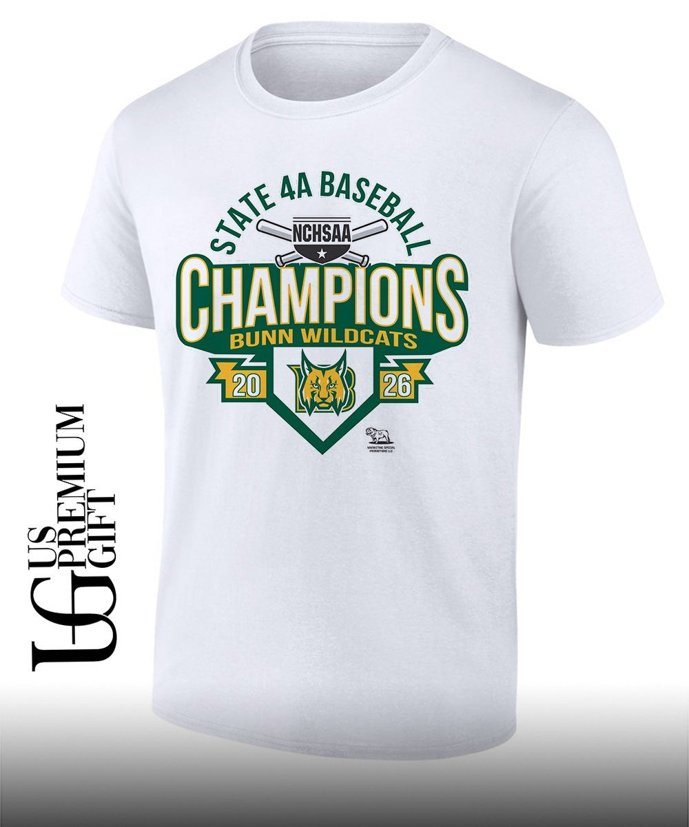 Bunn Wildcats NCHSAA 4A Baseball State Champions 2026 shirt Unisex