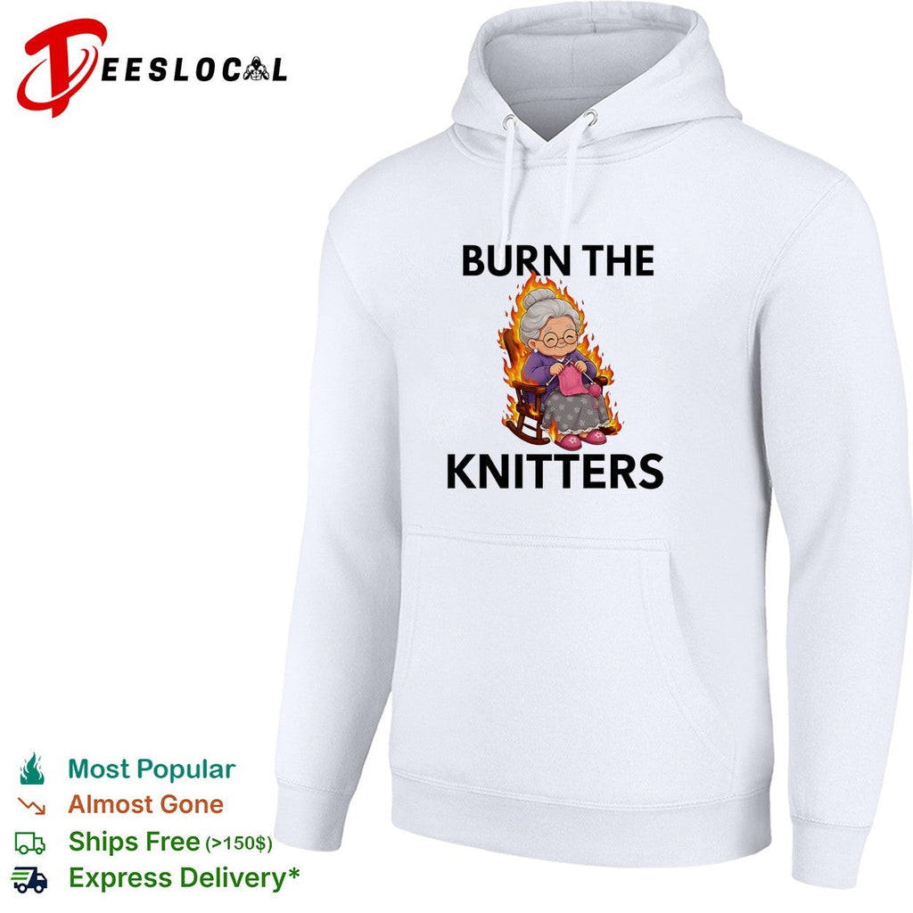 Burn the knitters grandma is crocheting flame graphic shirt Unisex