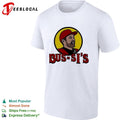 Bus-Si’s baseball player cartoon food chain parody logo white shirt Unisex