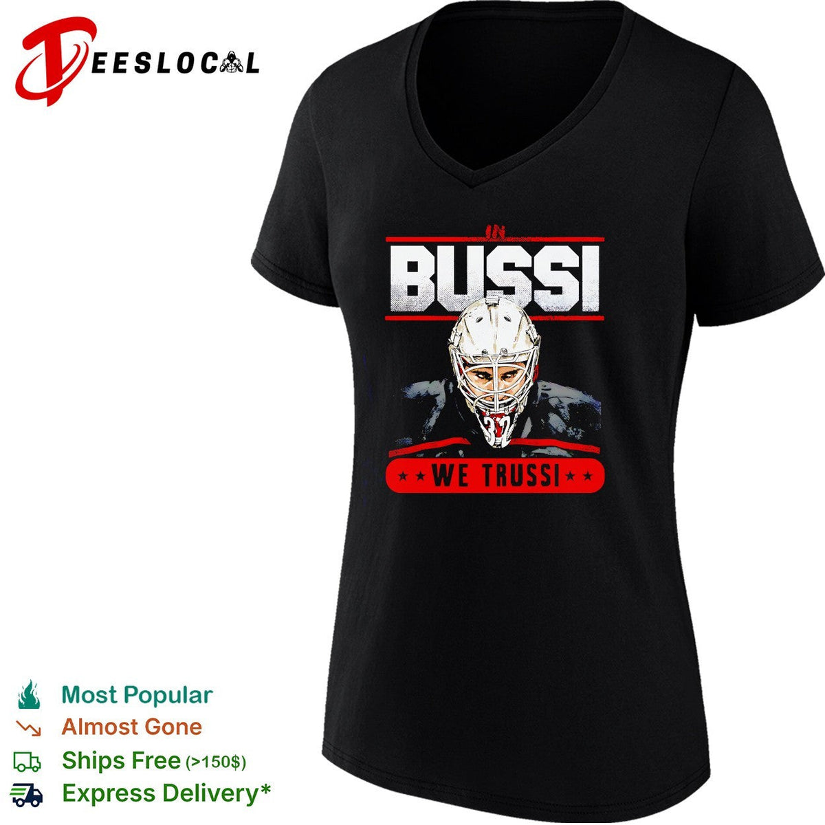 Bussi We Trussi Carolina Hurricanes goalie mask portrait bold shirt Unisex