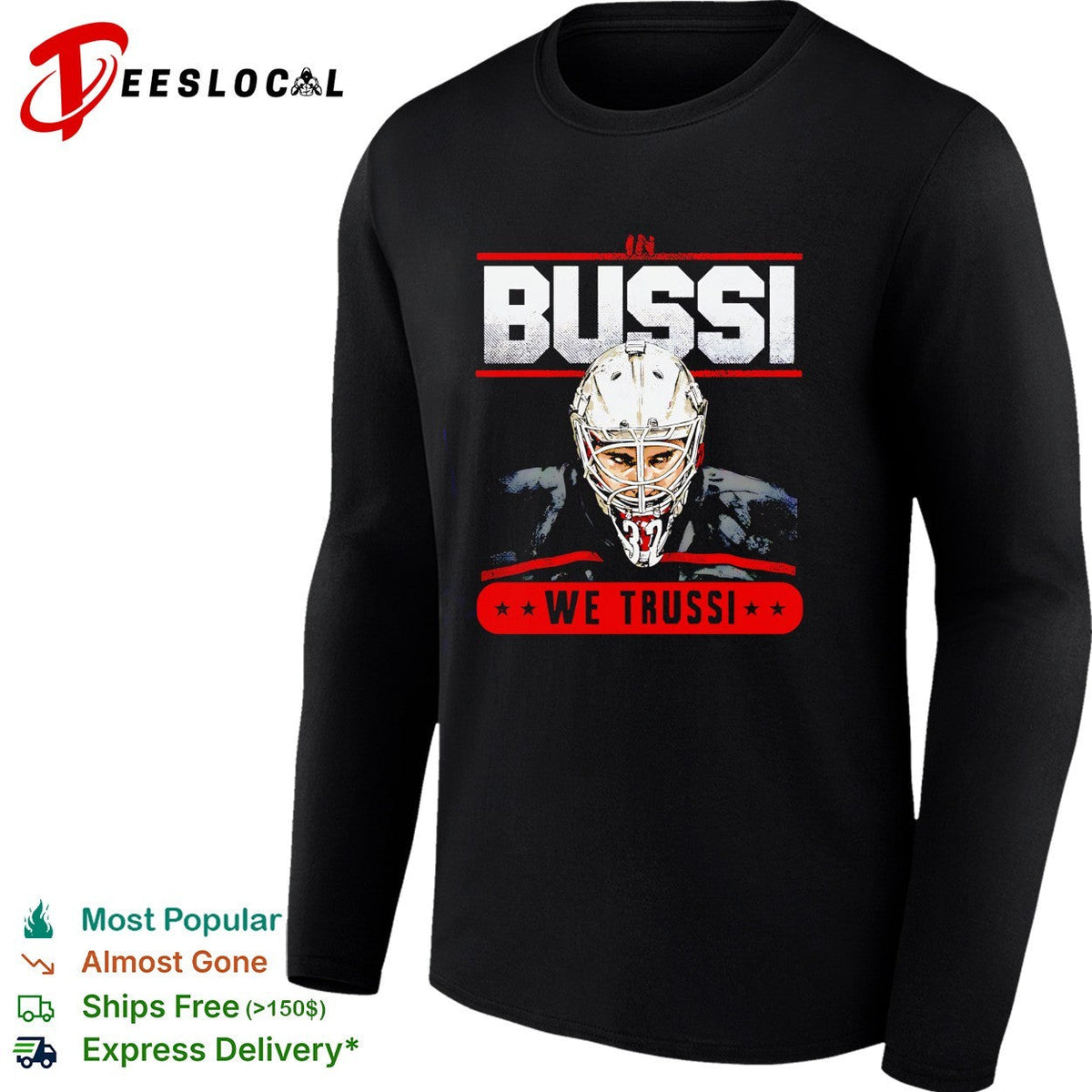 Bussi We Trussi Carolina Hurricanes goalie mask portrait bold shirt Unisex