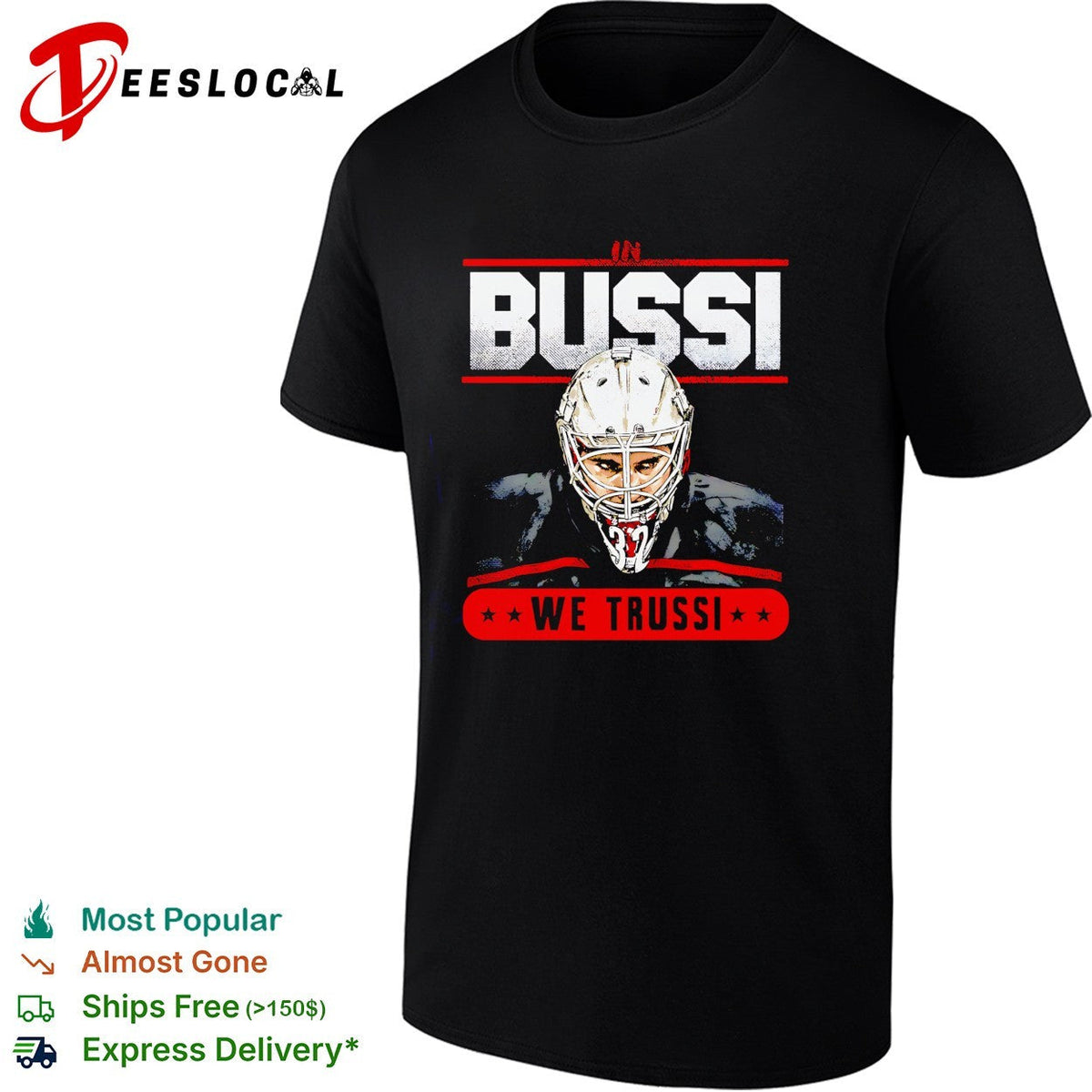 Bussi We Trussi Carolina Hurricanes goalie mask portrait bold shirt Unisex