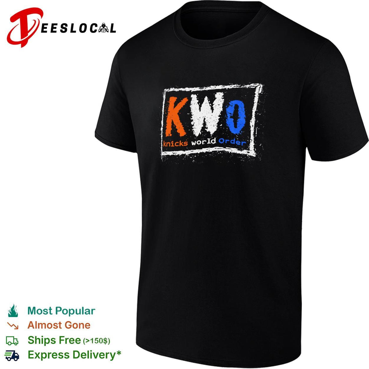 KWO Knicks World Order chalkboard lettering graphic shirt Unisex