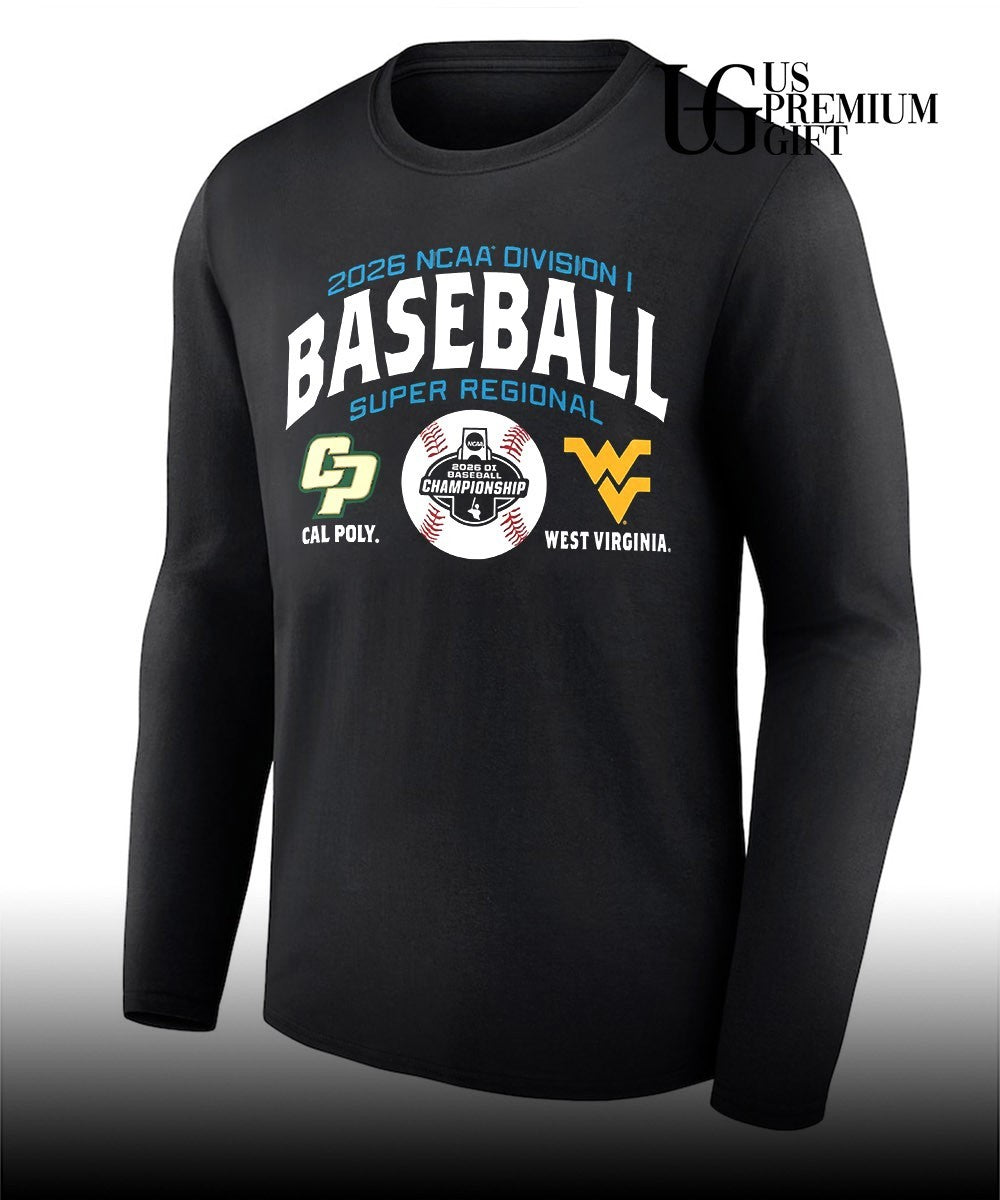 Cal Poly Mustangs vs West Virginia Mountaineers 2026 NCAA Division I Baseball Super Regional shirt