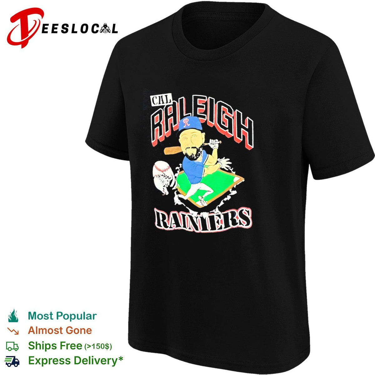 Cal Raleigh Tacoma Rainiers Minor League Baseball Caricature shirt Unisex