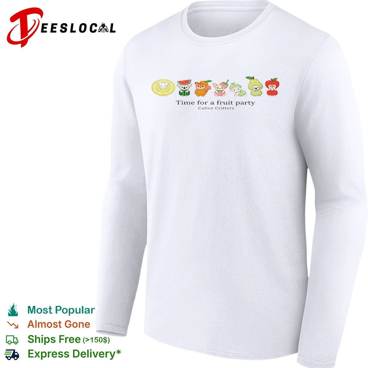 Calico Critters Time for a fruit party lemon watermelon orange strawberry melon shirt Unisex