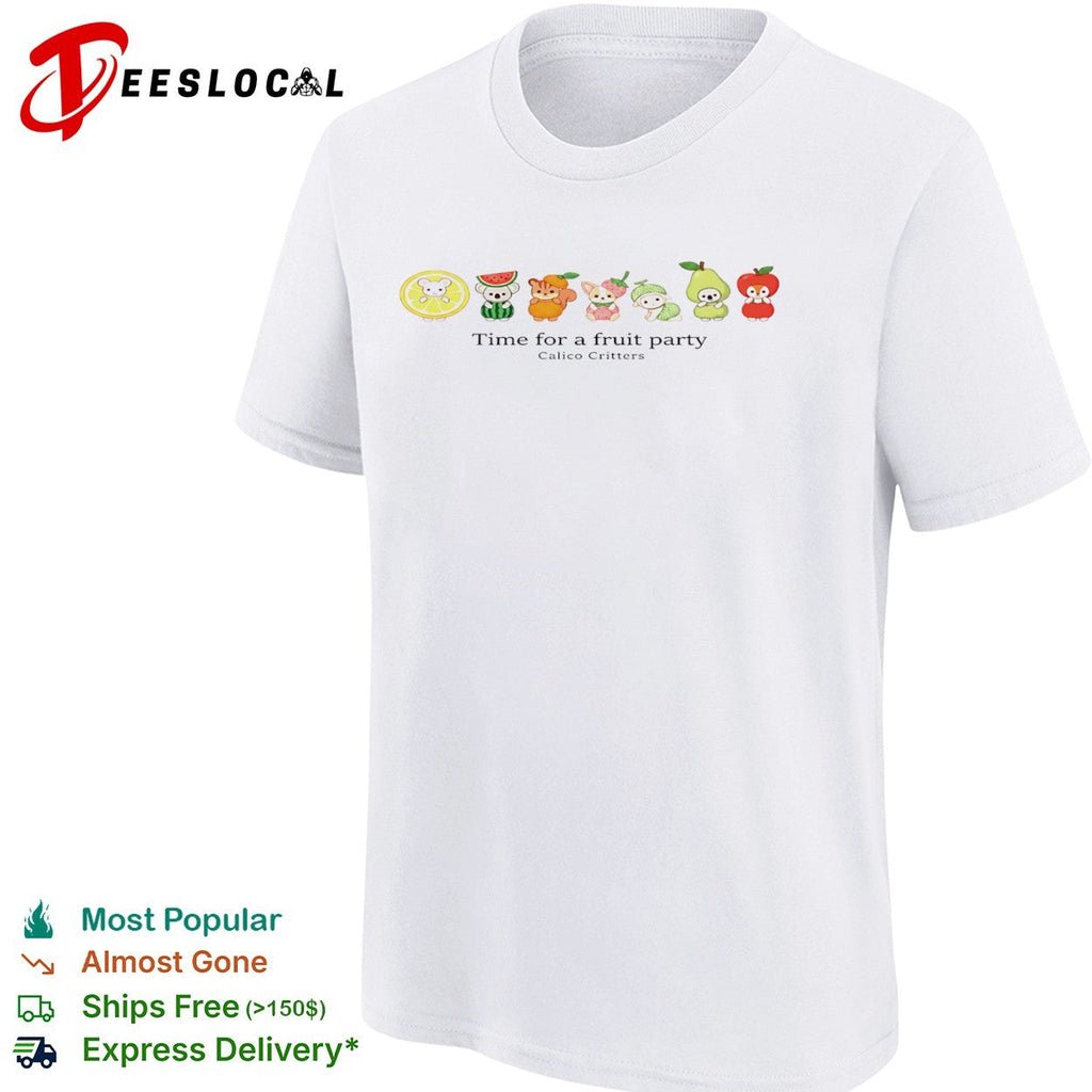 Calico Critters Time for a fruit party lemon watermelon orange strawberry melon shirt Unisex