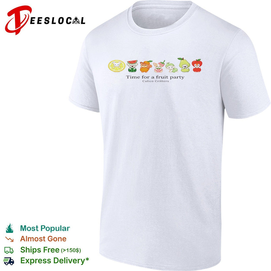 Calico Critters Time for a fruit party lemon watermelon orange strawberry melon shirt Unisex