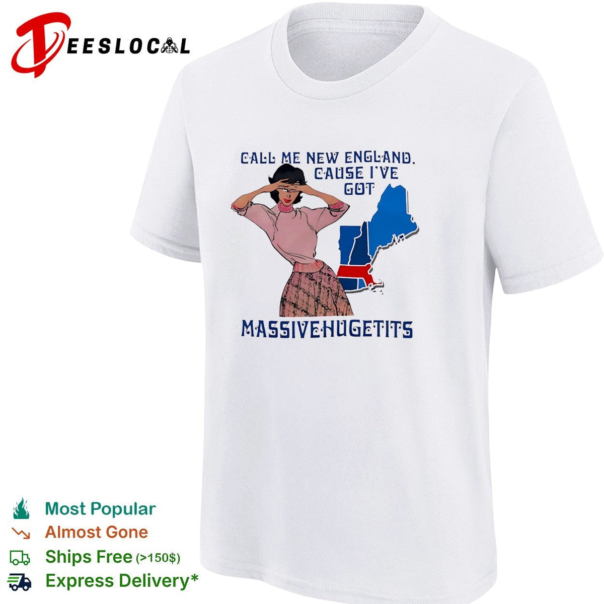 Call me New England cause I’ve got massive huge tits pinup woman shirt Unisex