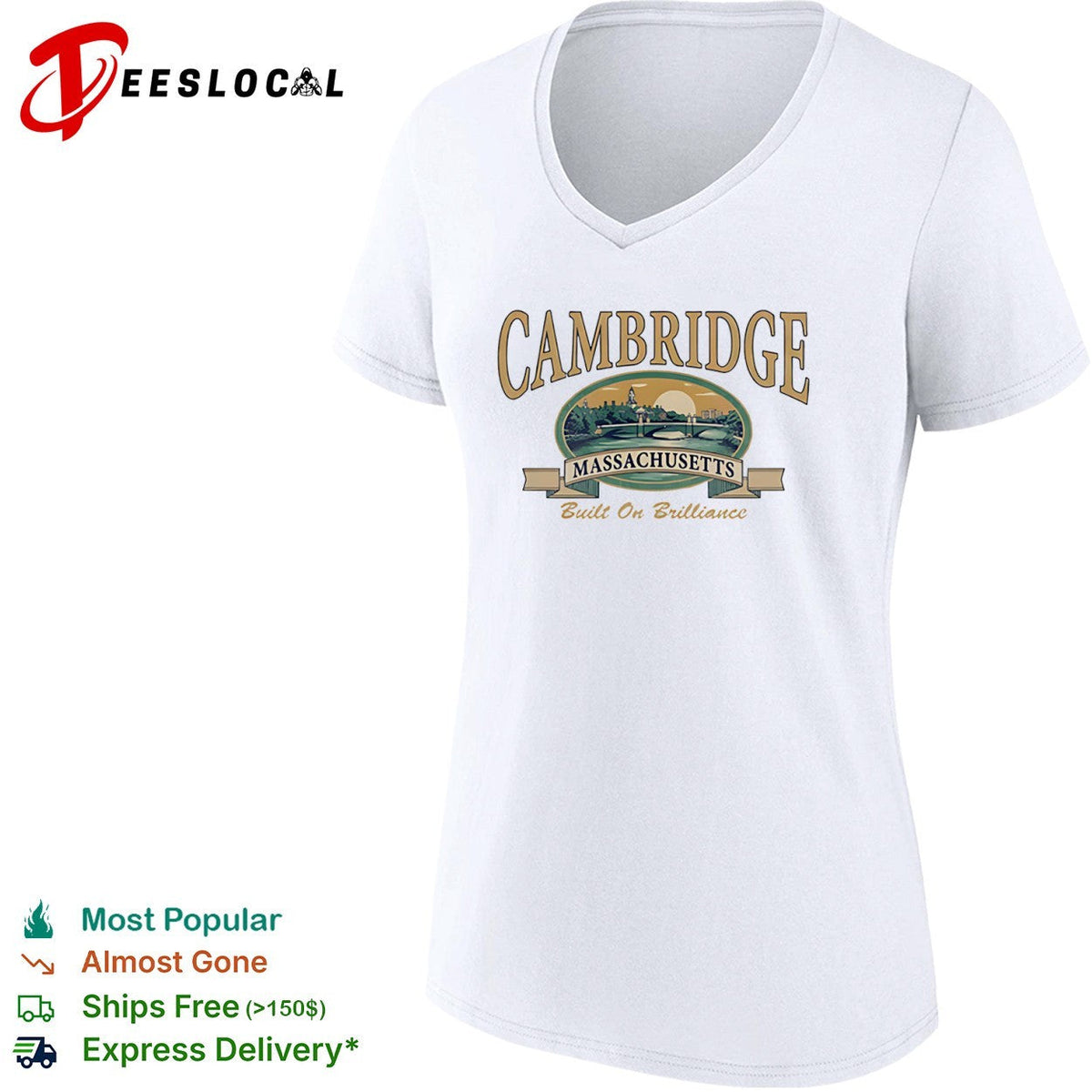 Cambridge Massachusetts Built on Brilliance Cambridge Massachusetts City Shirt Unisex
