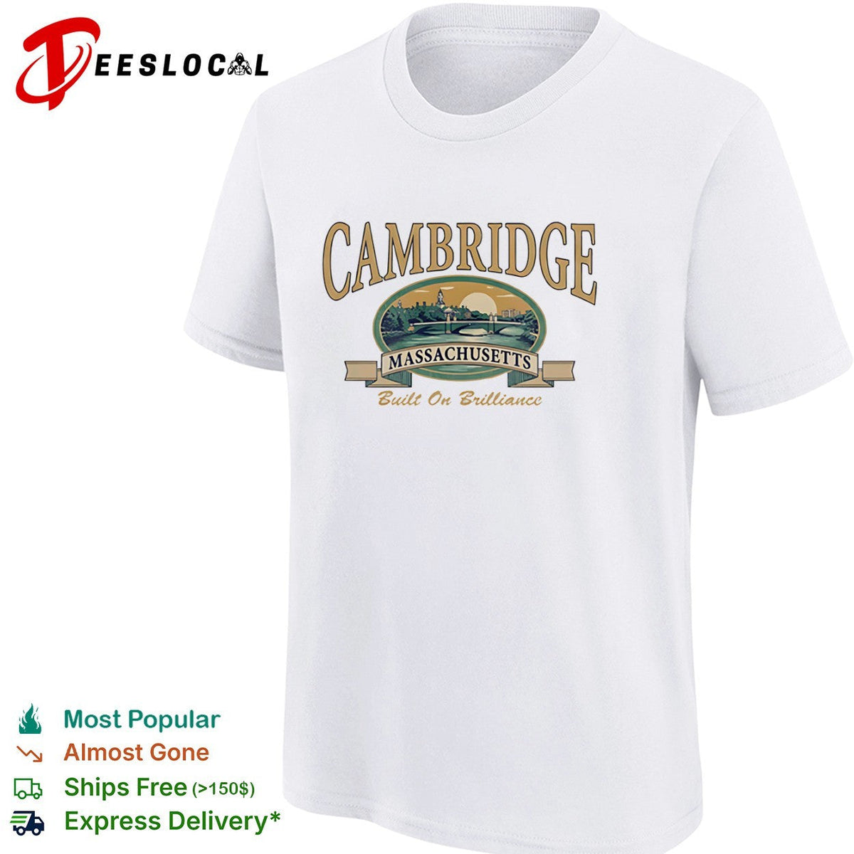 Cambridge Massachusetts Built on Brilliance Cambridge Massachusetts City Shirt Unisex