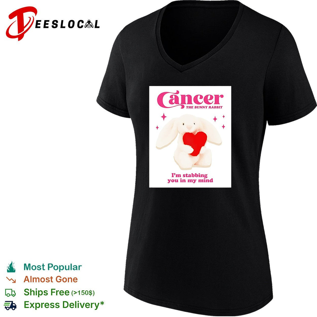 Cancer the bunny rabbit I’m stabbing you in my mind shirt Unisex