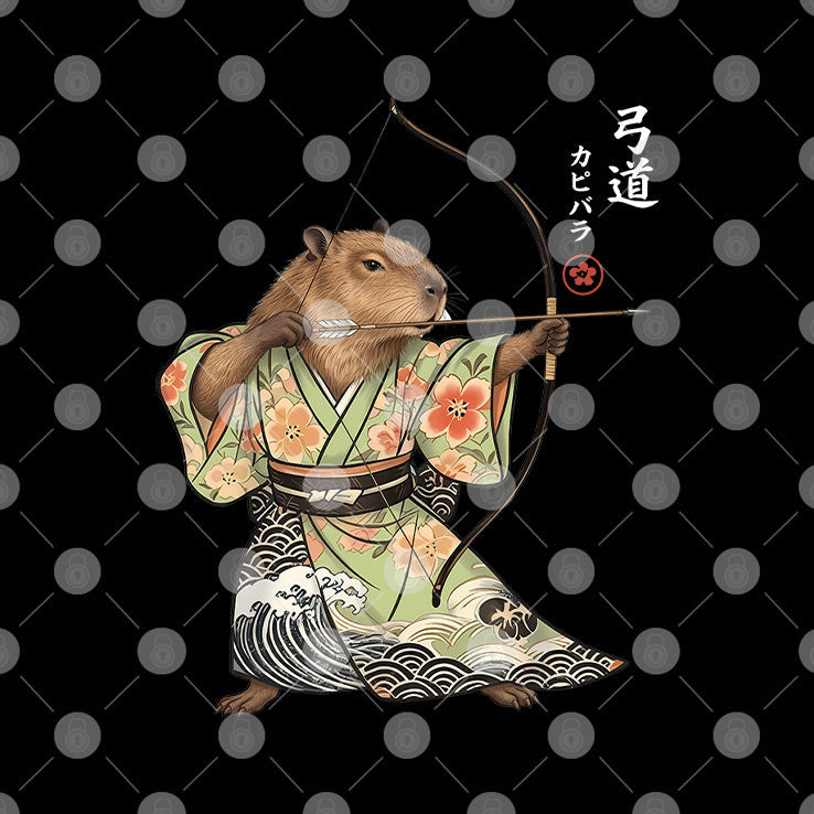 Capybara Archery Samurai Kyudo Japanese Animal Shirt Unisex