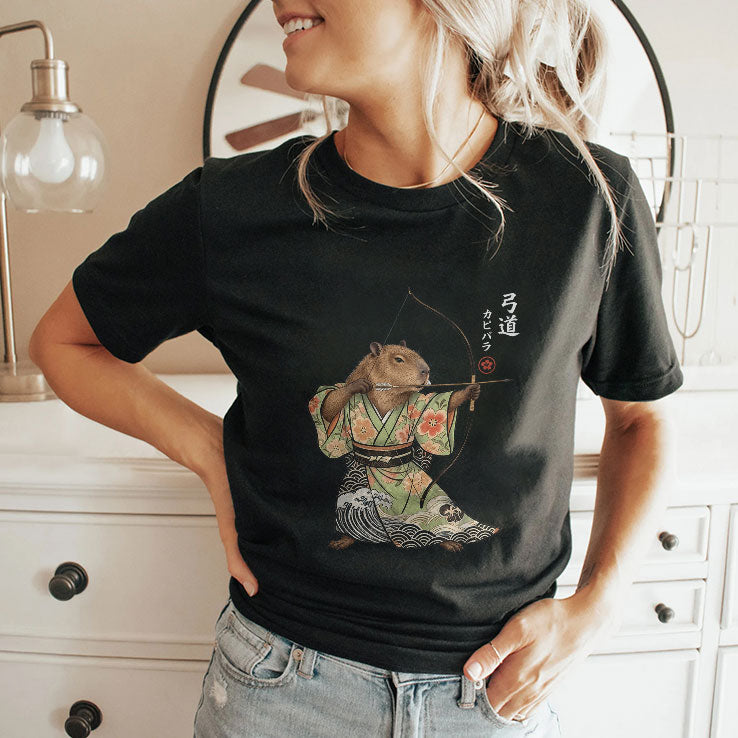 Capybara Archery Samurai Kyudo Japanese Animal Shirt Unisex