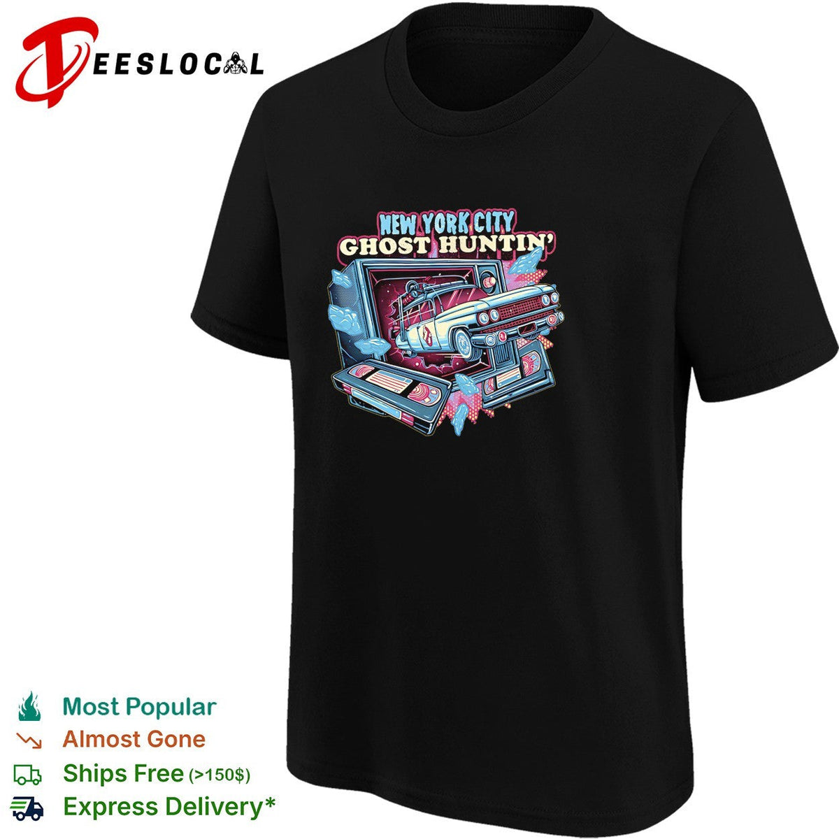 Car bursting through TV New York City ghost huntin’ shirt Unisex