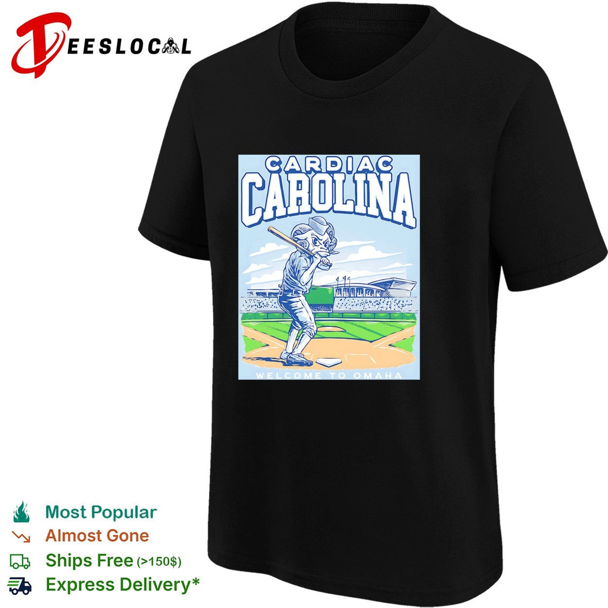 Cardiac Carolina UNC Tar Heels welcome to Omaha College World Series graphic shirt Unisex