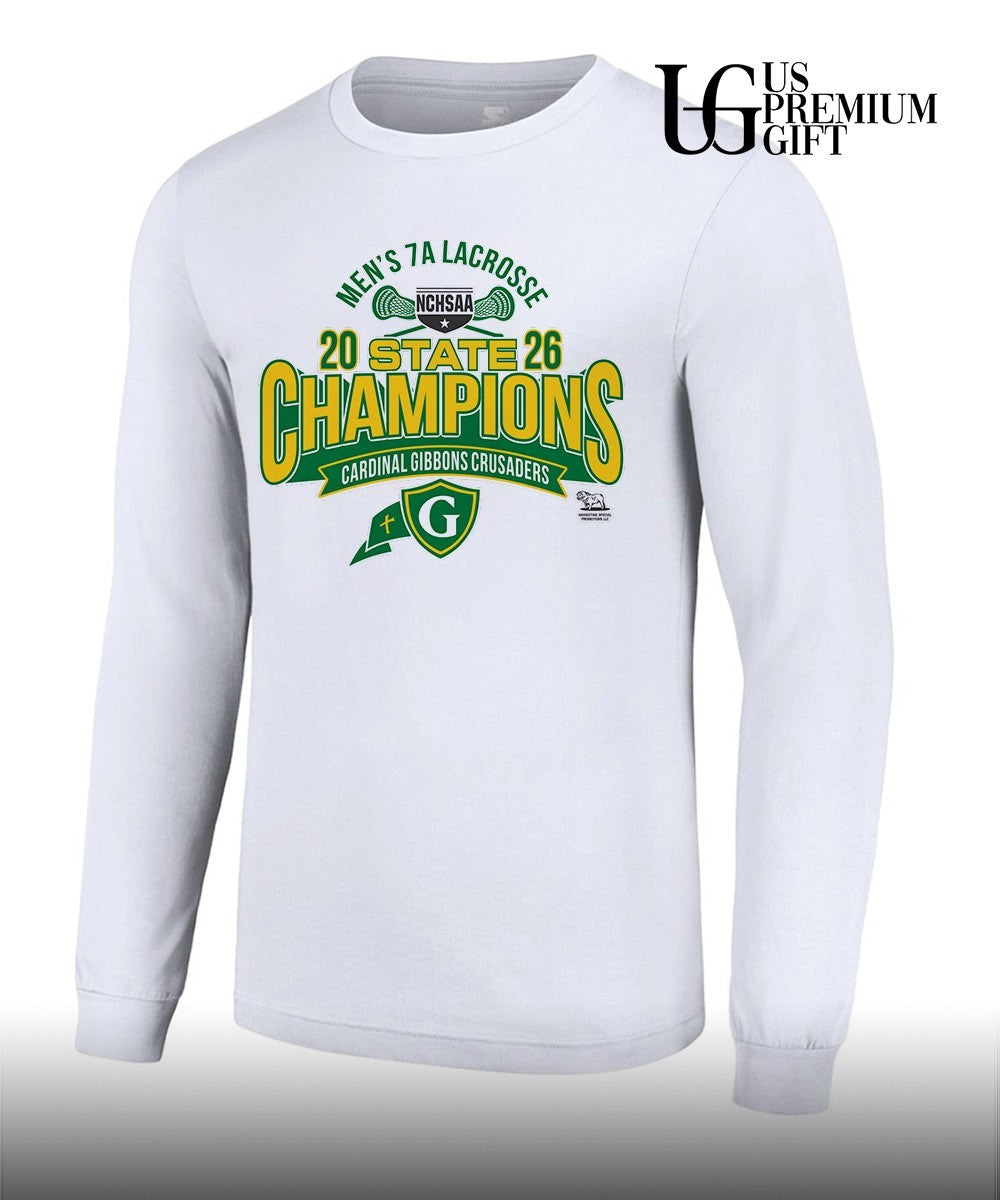 Cardinal Gibbons Raleigh Men’s NCHSAA 7A Lacrosse State Champions 2026 shirt Unisex