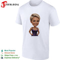 Caricature Blonde Short Hair Purple Corset Body Shape Bobblehead shirt Unisex