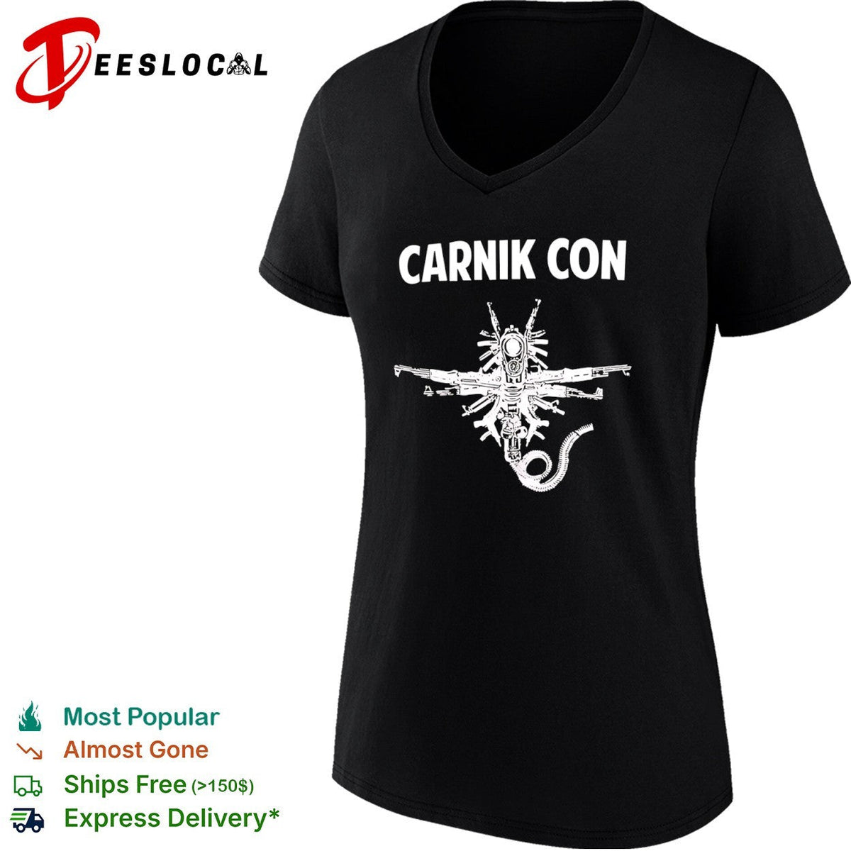 Carnik Con Alien Xenomorph Firearm Construct Gun Culture Shirt Unisex