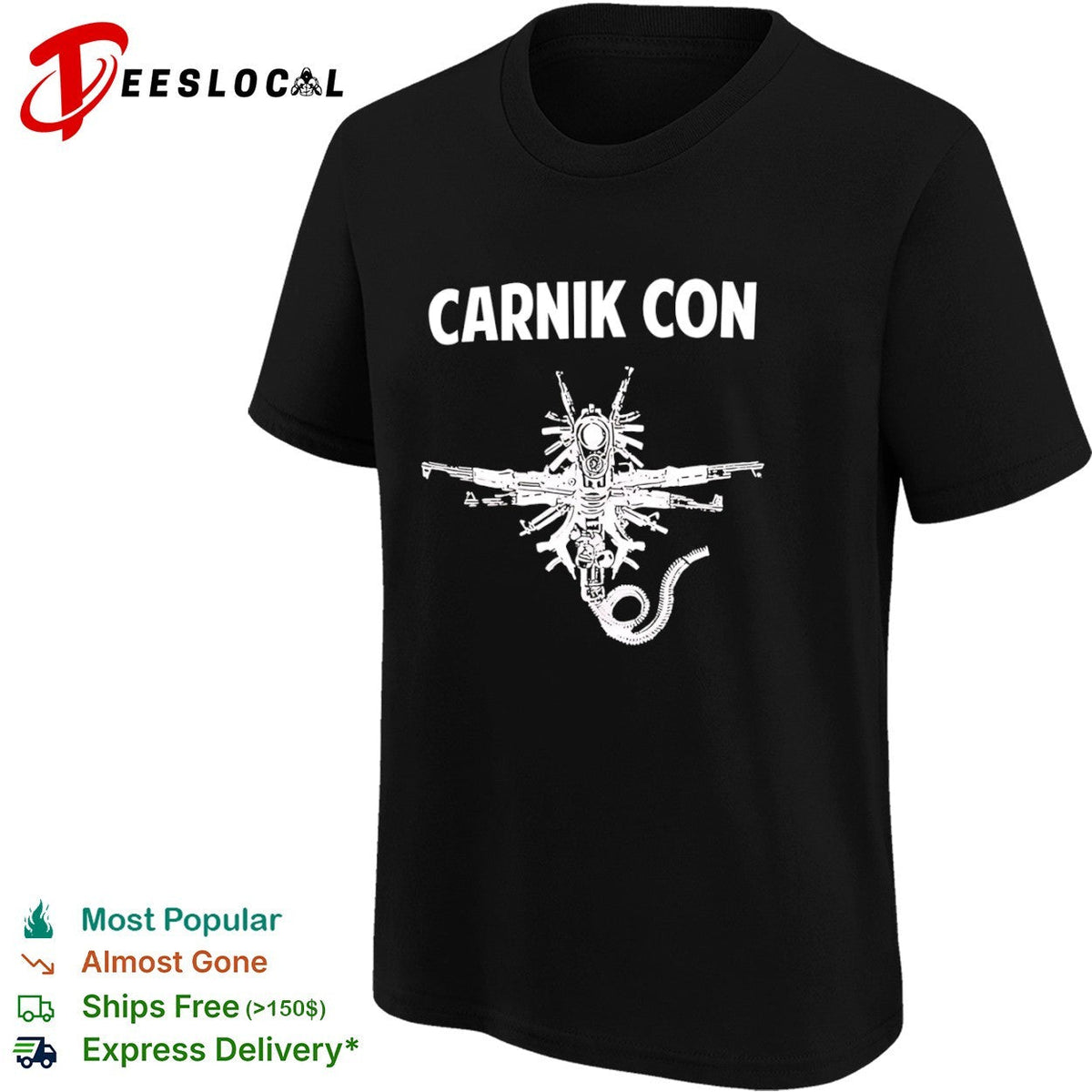 Carnik Con Alien Xenomorph Firearm Construct Gun Culture Shirt Unisex