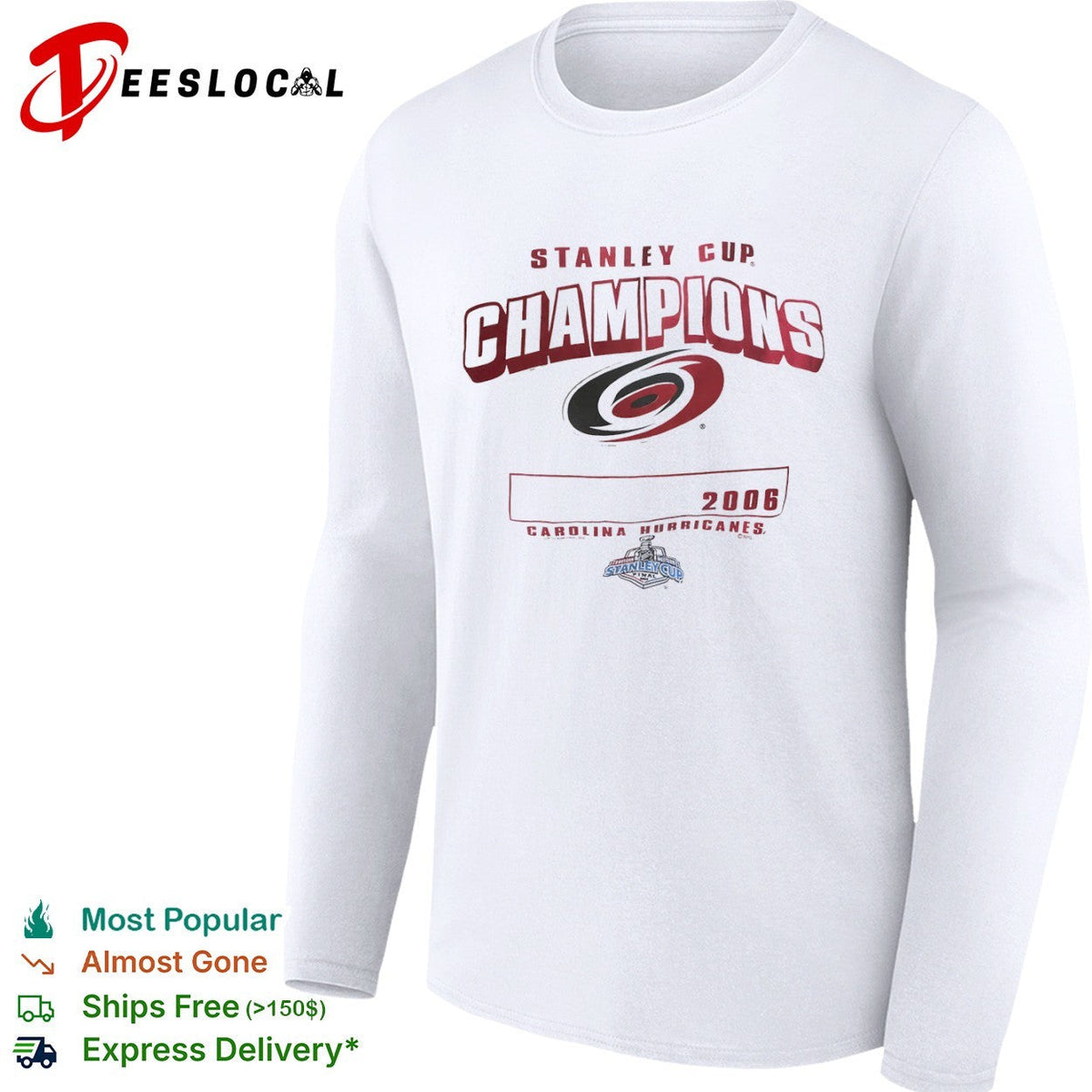 Carolina Hurricanes 2006 Stanley Cup Champions NHL Hockey Team Logo shirt Unisex