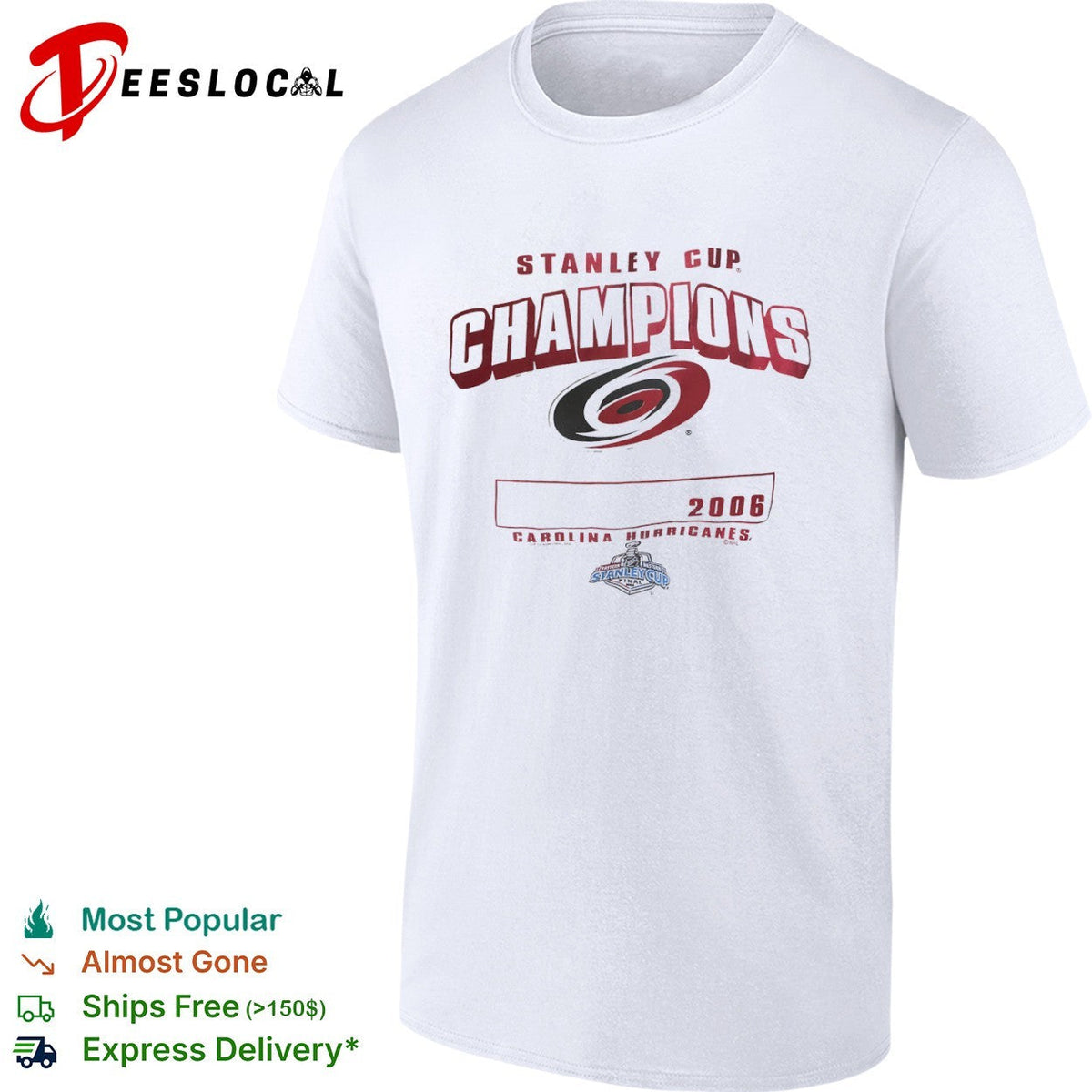 Carolina Hurricanes 2006 Stanley Cup Champions NHL Hockey Team Logo shirt Unisex
