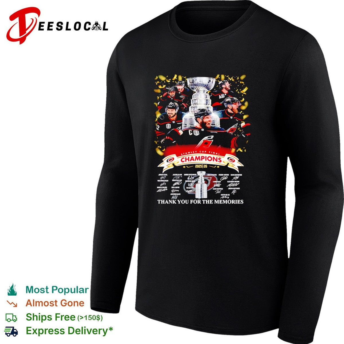 Carolina Hurricanes 2025-2026 Stanley Cup Champions shirt Unisex
