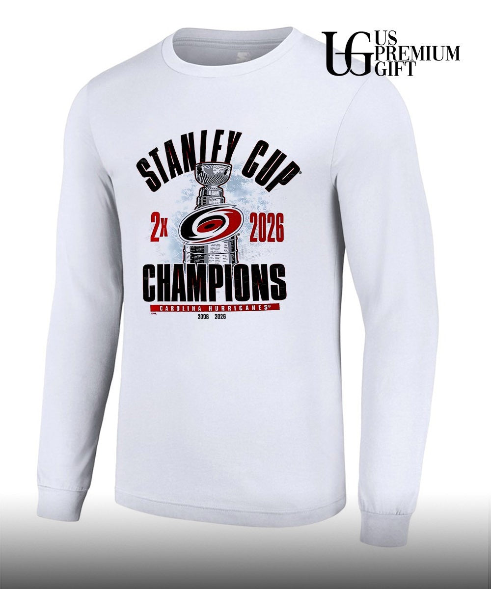 Carolina Hurricanes 2026 Stanley Cup 2X Champions 2006-2026 trophy shirt Unisex