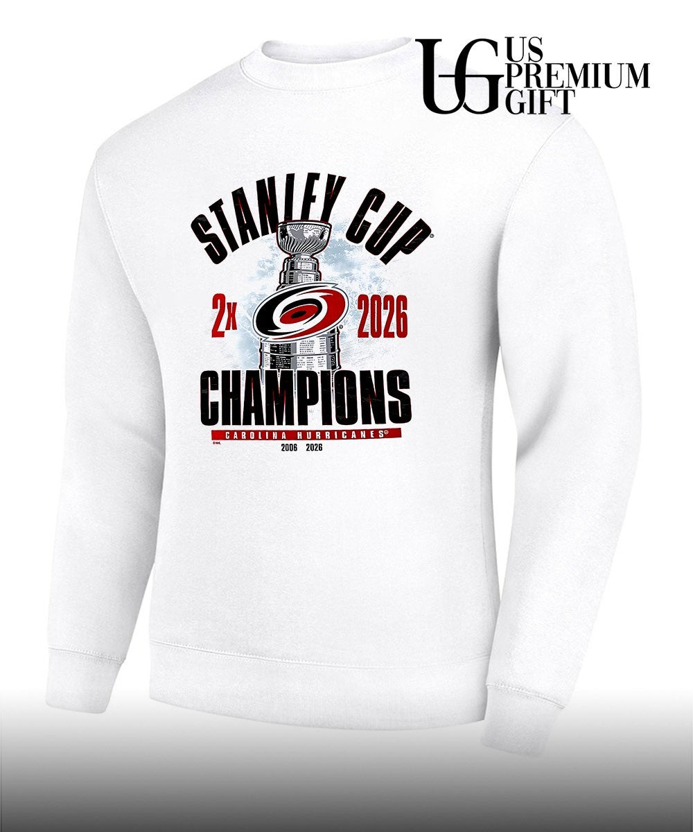 Carolina Hurricanes 2026 Stanley Cup 2X Champions 2006-2026 trophy shirt Unisex