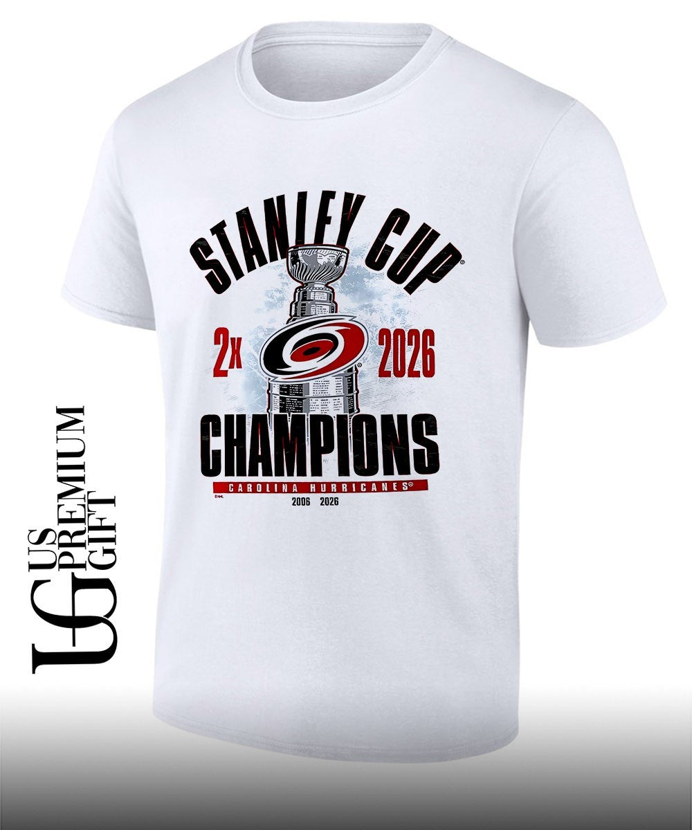 Carolina Hurricanes 2026 Stanley Cup 2X Champions 2006-2026 trophy shirt Unisex